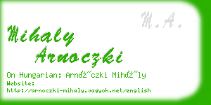 mihaly arnoczki business card